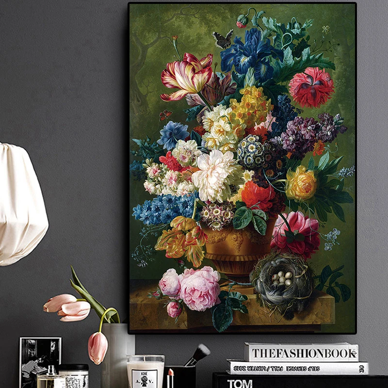 Classic Roses Oil Painting on Canvas Art Cuadros Valentine's Day Decor Posters and Prints Nordic Wall Picture for Living Room