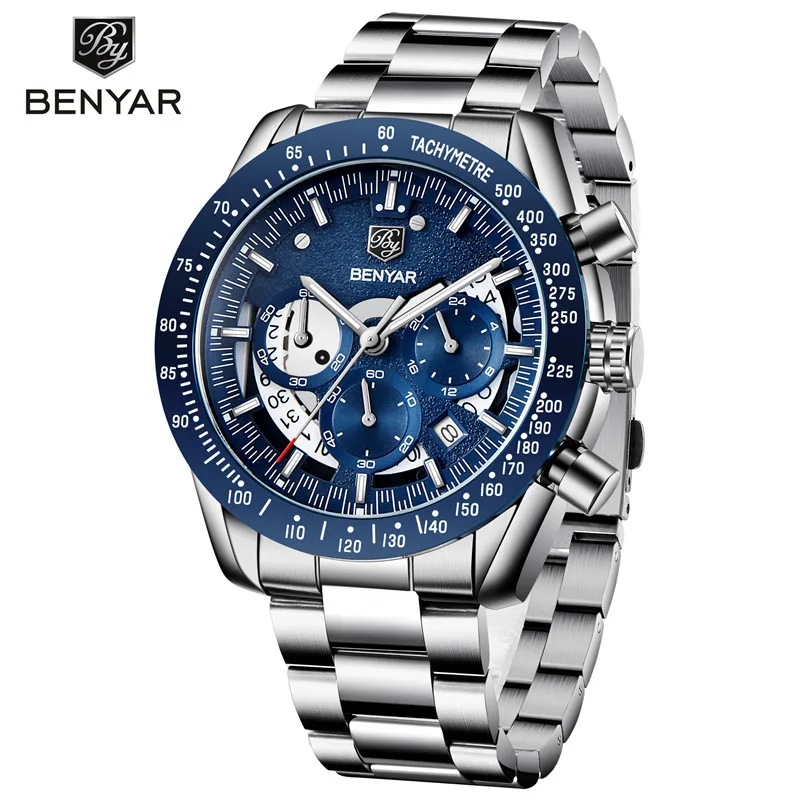 BENYAR ファッションスポーツウォッチメンズトップブランドの高級黒人 