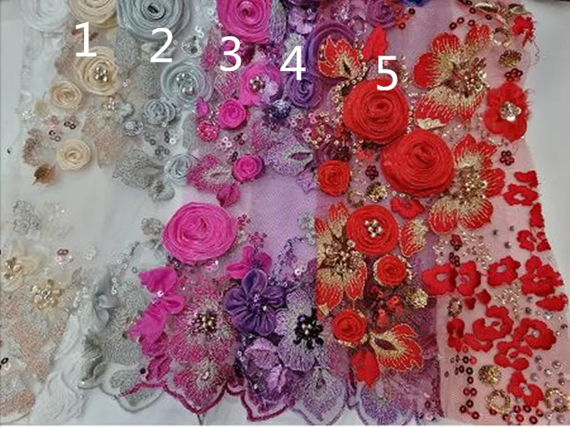 Super Luxury 3D Embroidery fabric,Wedding /Evening dress design / French mesh with stones embroidery fabric African lace