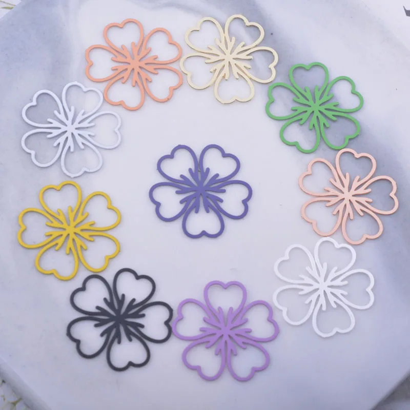 50pcs AC12177 17mm Brass Flower Spacer Charms Jewelry Decoration