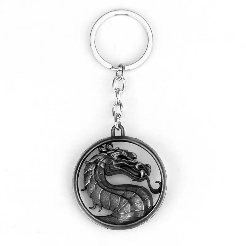 Game Dragon Keychain Mortal Kombat Key Rings Men Metal Porte Clef Jewelry