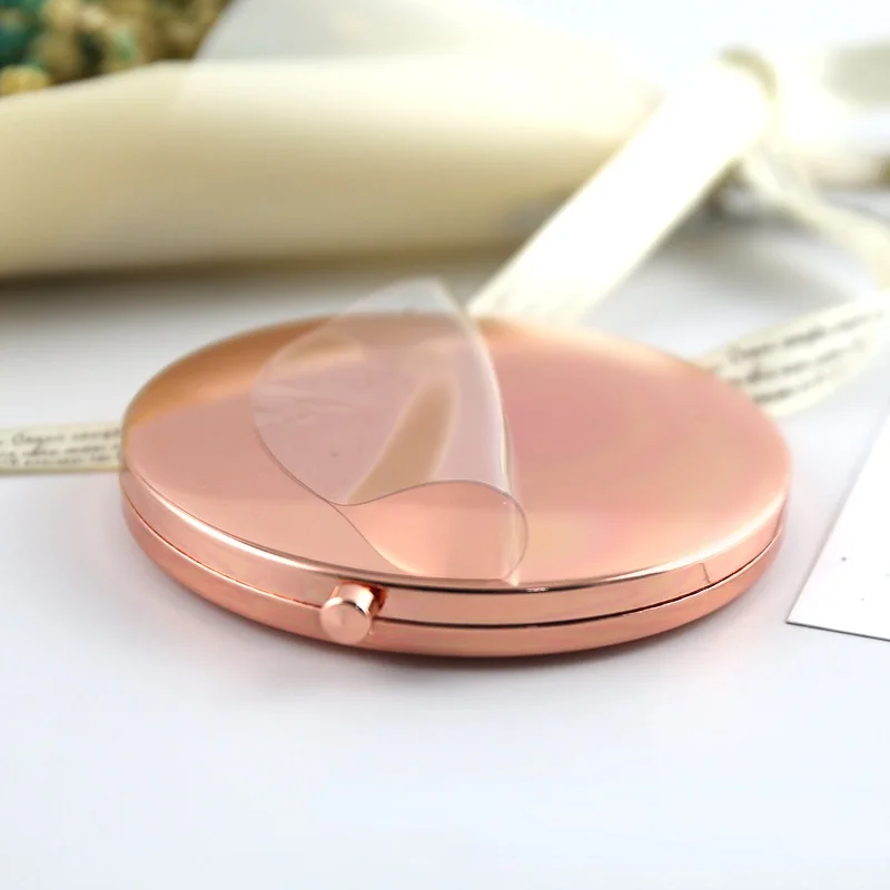 Round Portable Folding Mirror Mini Compact Stainless Steel Metal Mirror Cosmetic Case Makeup Tools HIgh Quality