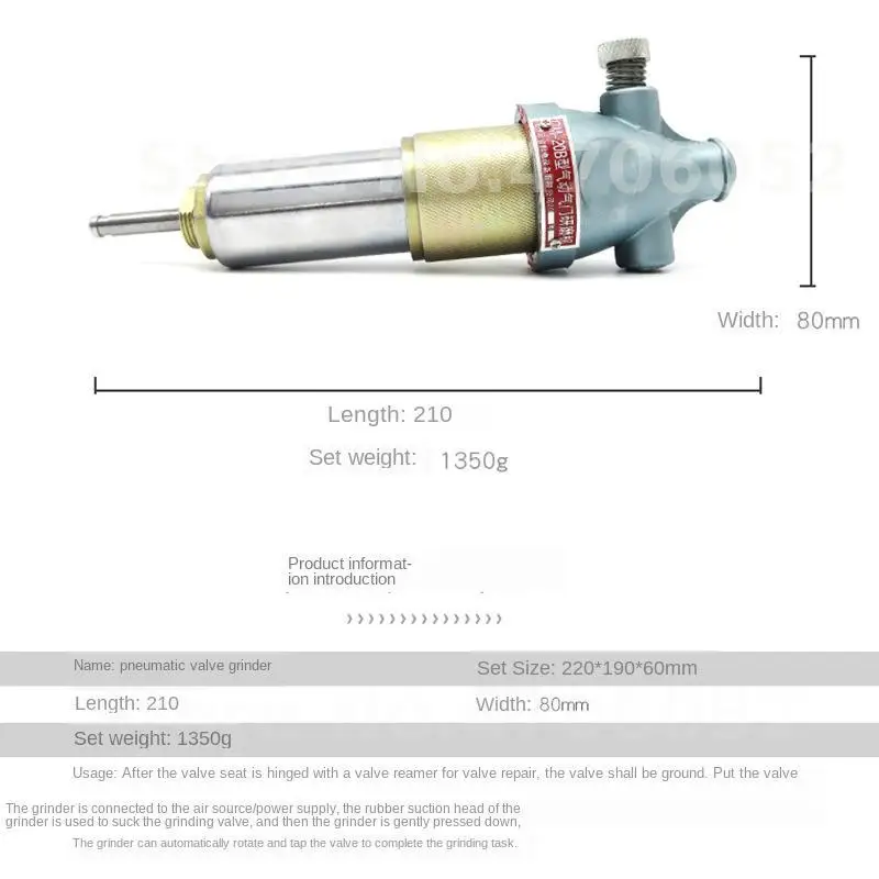 Air Operated Valve Lapper Automotive Engine Valve Repair Tool Pneumatic Valve Grinding Machine Valve Seat Lapping Kit Car Grind