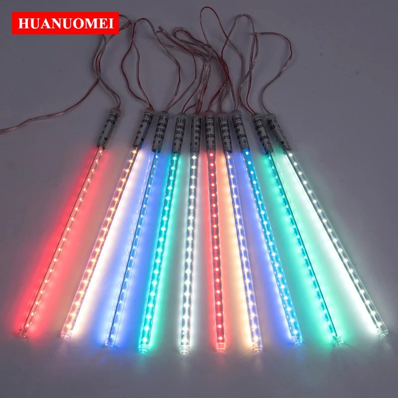 カラフルなLEDストリングライト,12v,30cm,赤,緑,青,暖かい白,rgb,カラフルなチューブ,屋外,庭,通り,結婚式の装飾