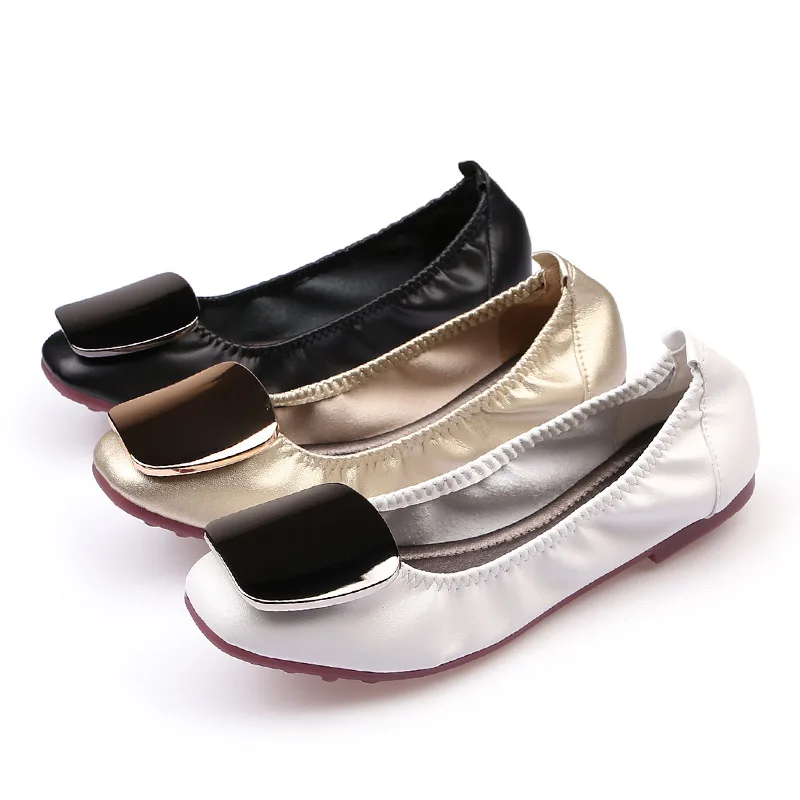 

Luxury Women Flats Shoes Loafers Ballet Flats Shoes Woman Slip-On Solid Shallow Soft Bottom Comfort Ladies Shoes High Quality