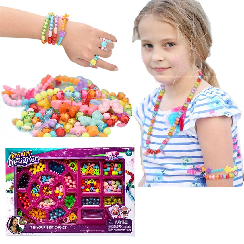 POP-ARTY-Ensemble de bijoux créatifs faits à la main pour filles, jouets en perles Pop, collier et bracelet, artisanat d'art, cadeaux pour enfants, bricolage