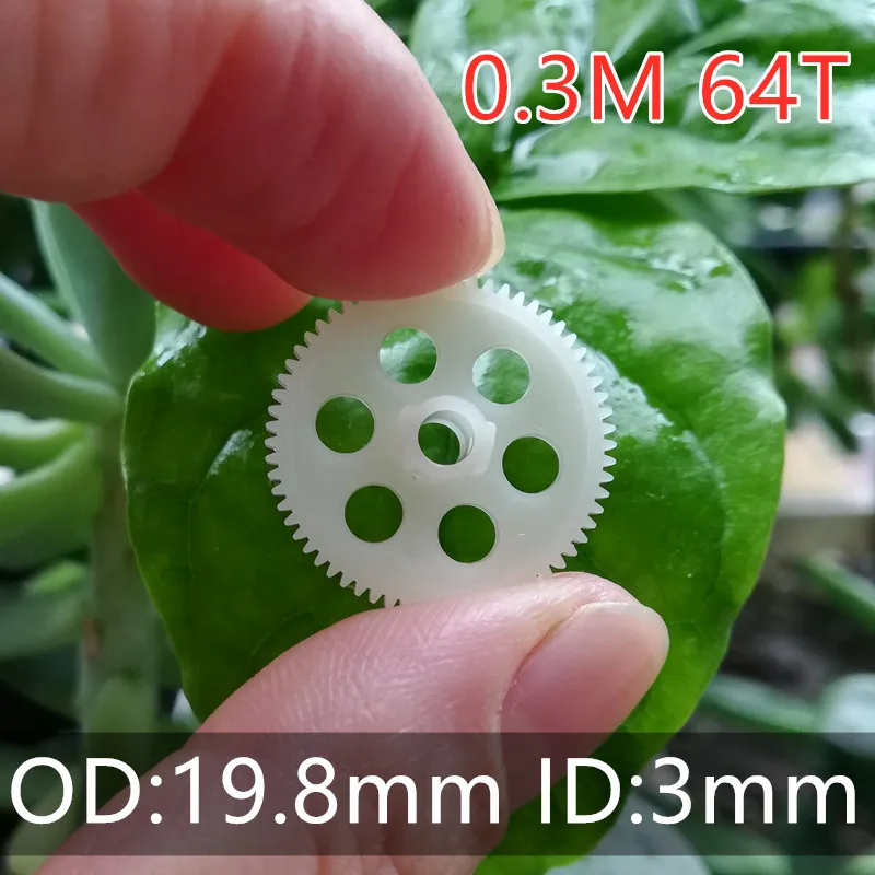 4PCS 0.3M 64T OD 19.8mm 1.4mm 2CM 3mm Gear 64T Teeth Main Gears R/C Quadcopter Drone Helicopter DIY  Model Toys Spare Parts