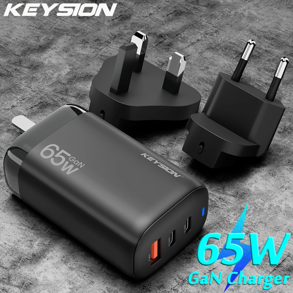 KEYSION GaN 65W PD USB C Charger Quick Charge 4.0 QC3.0 USB-C Type C Fast USB Charging For iPhone 13 12 Pro Max iPad Macbook Air