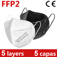 5 layers KN95 mask Face FFP2 mask Mouth Maske Safety soft 95% Filtration maske dust Fast Shipping  Soft breathable fp2 mask