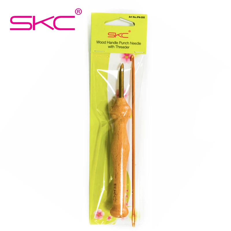 SKC Punch Needle manico in legno ricamo ago punto penna tubo di rame strumento per ricamo Punch ferri da maglia perni strumenti per cucire