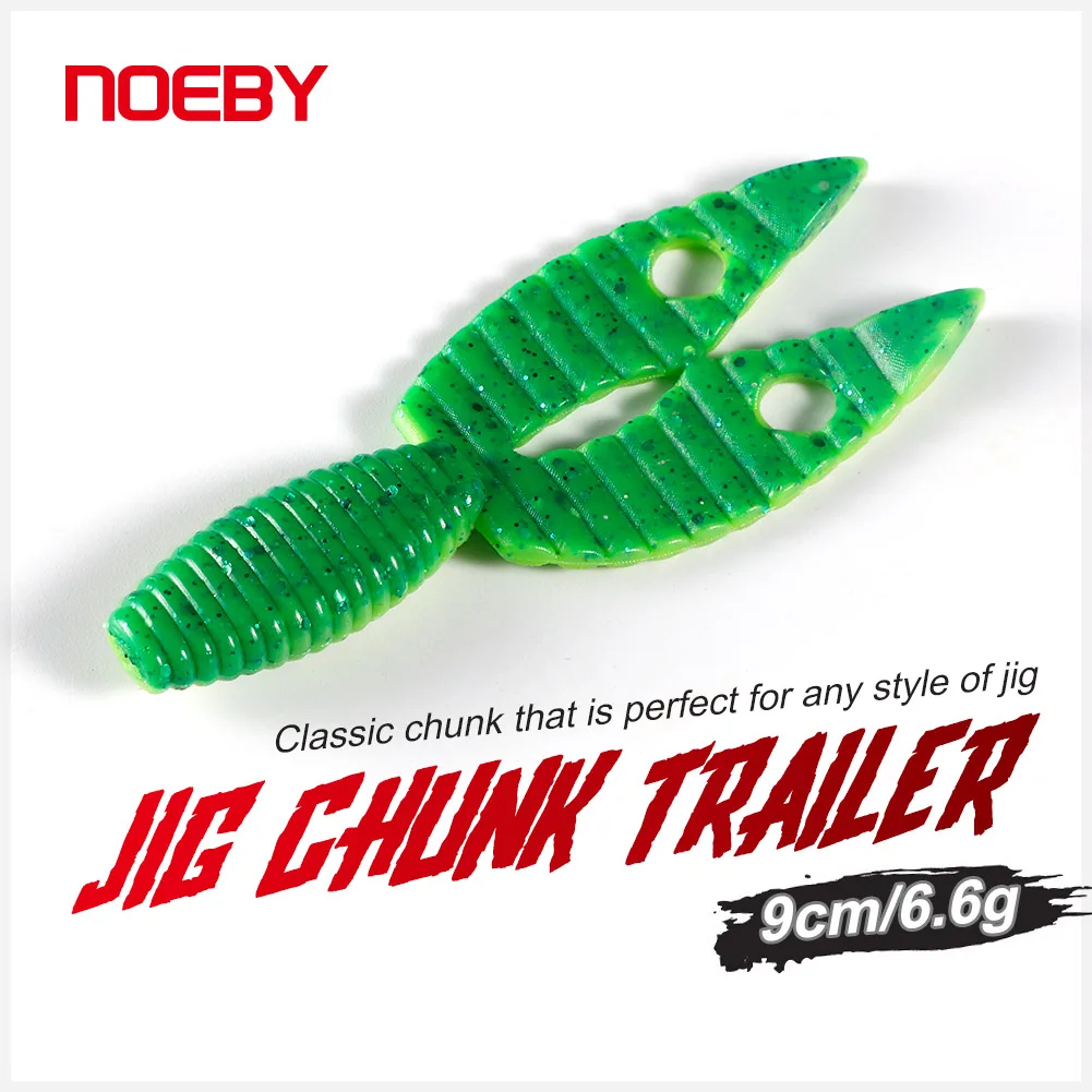 NOEBY Chunk Jig Trailer Silicone Soft Lure 90mm Craws Artificial Soft Baits Wobblers Swimbait for Bass Fishing Lures Accessories