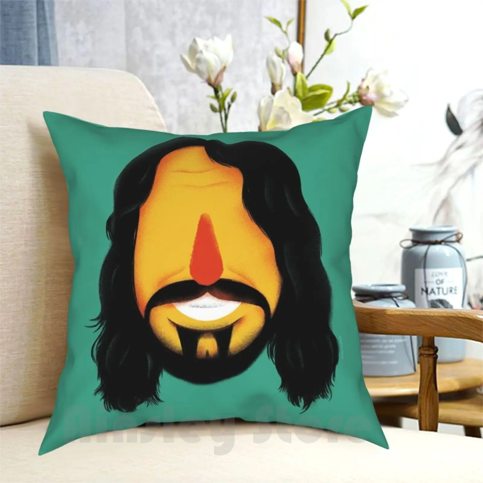 Dave Pillow Case Printed Home Soft Throw Pillow Music Character Cartoon Caricature Dave Grohl Fan Brush Artist Foo