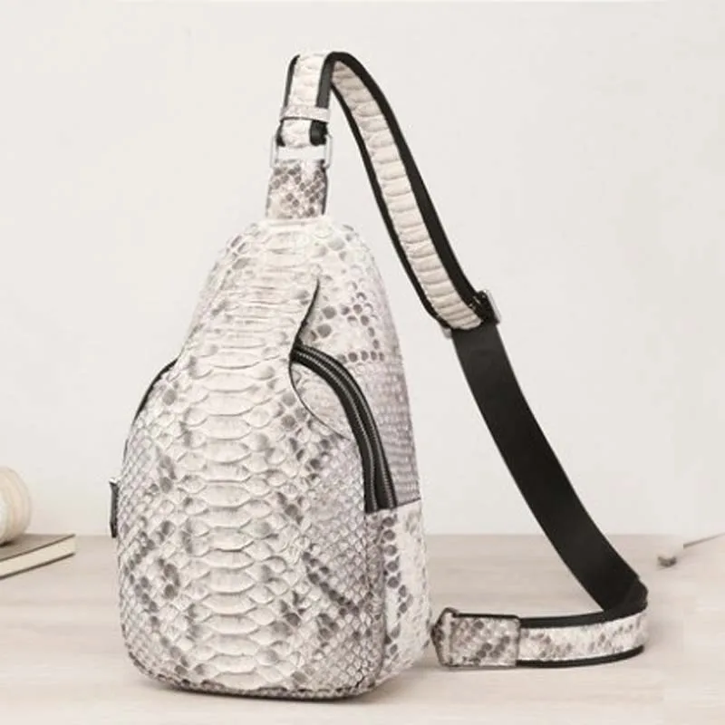 kafandi  python skin multi-functional men chest bag mensingle shoulder bag small backpack cross-body bag men chest bag