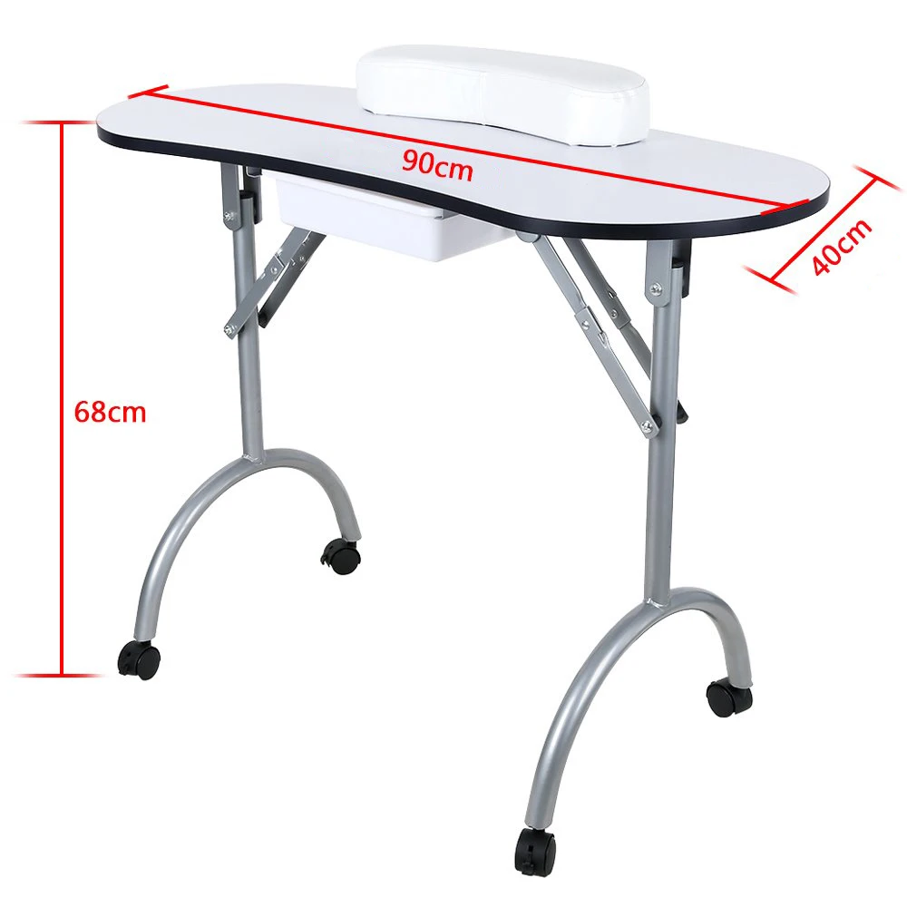 Foldable Professional Nail Desk Hand Stand for Nails Art Manicurist Tattoo Salon Station Furniture with Storage Manicure Table