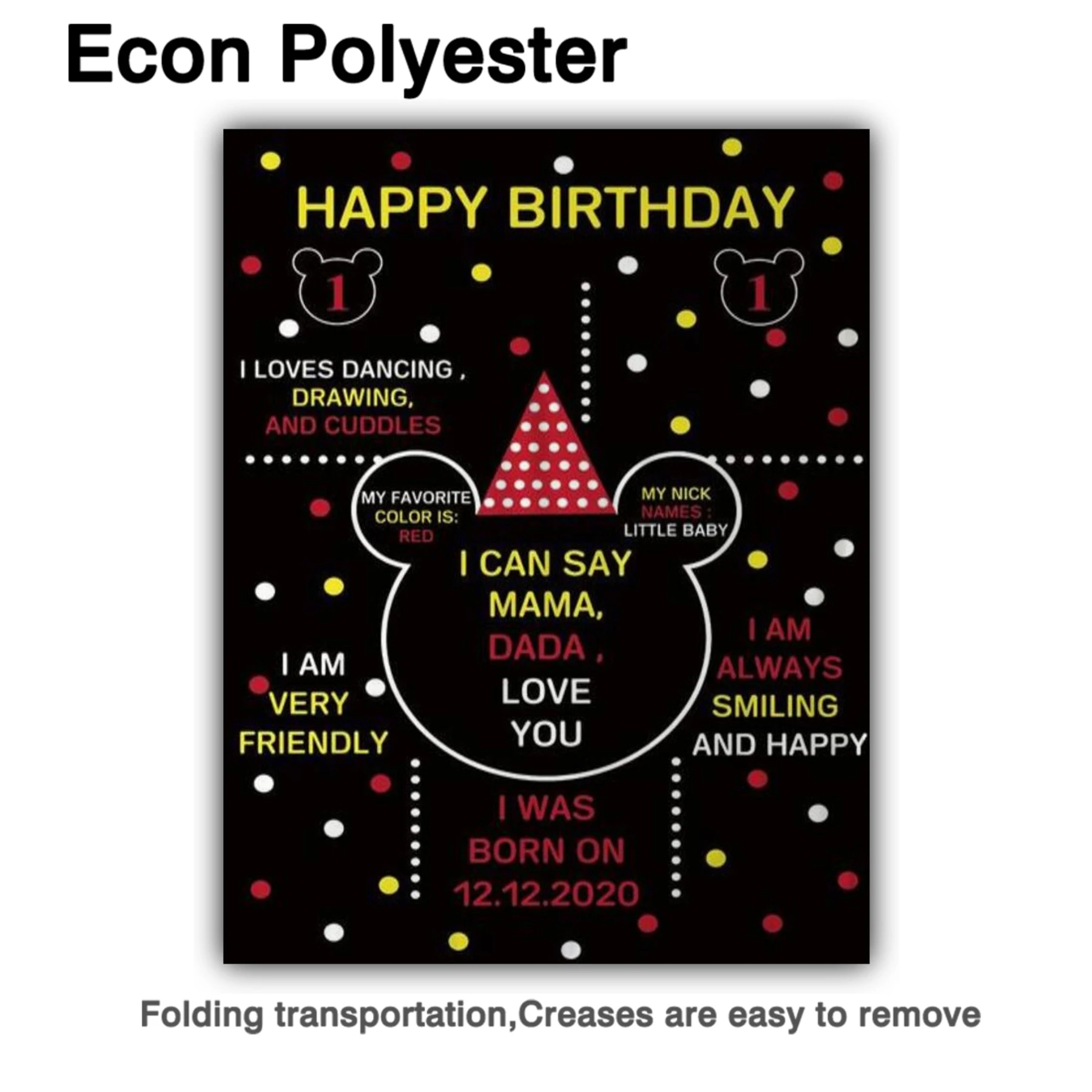 Allenjoy – fond de dessin animé avec souris, décor de fête d'anniversaire, tableau noir, pour fête prénatale, pour nouveau-né, pour séance photo