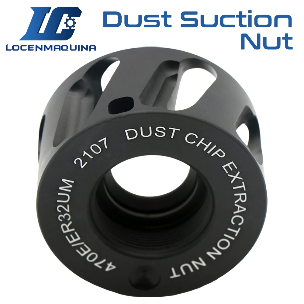 Aluminum 24000rpm Spindle Dust Extractor Nut ER20UM ER25UM ER32UM ER40UM Dust Removal Dust Nut Adsorption Nut