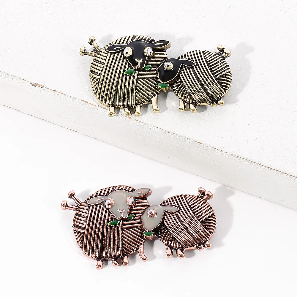 بروش خروف عتيق للنساء ، دبابيس حيوانات ، مجوهرات من المينا ، كرة من الخيوط ، شارة للقميص ، معطف ، هدية حفلات يومية ، موضة جديدة