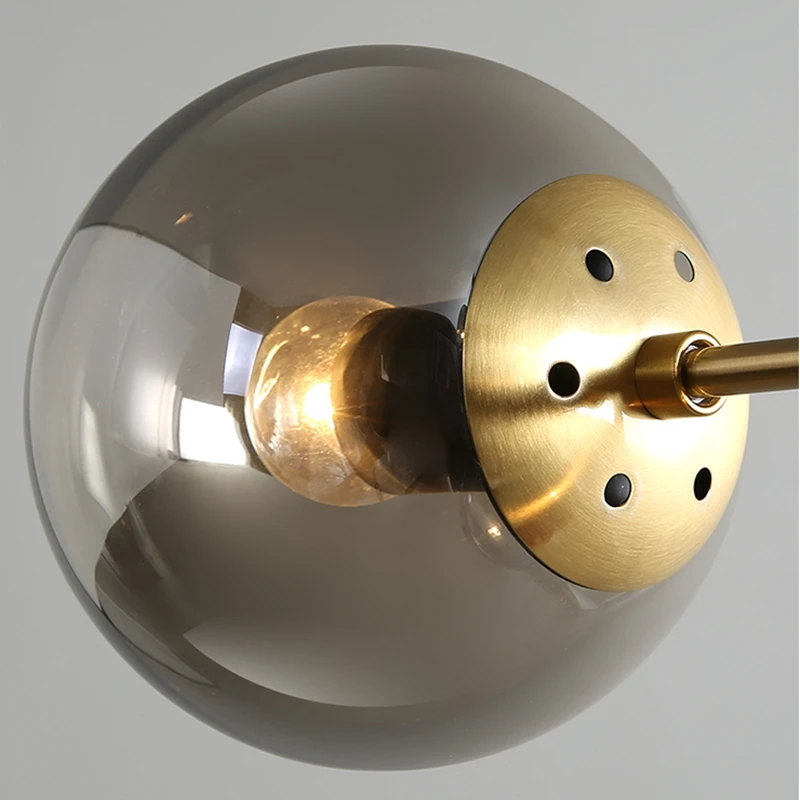 Nordic chandelier long Black designer bubbles glass ball light For  Art Decoration Restaurant Home loft style e27 chandelier image 6