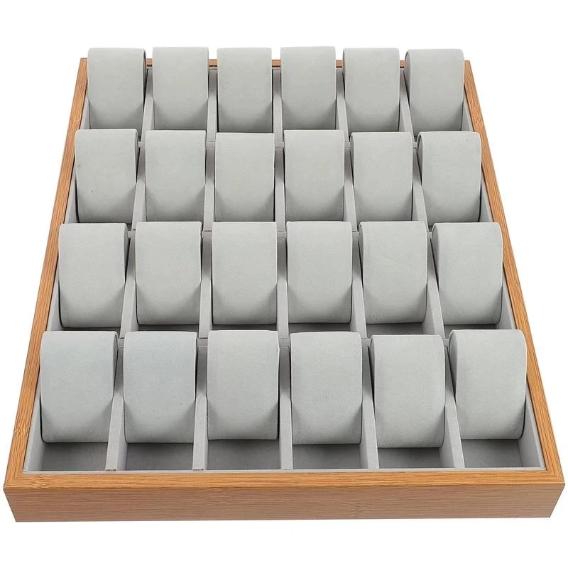 

24 Slots Wood Watch Storage Box Wristwatch Display Storage Organizer Holder Pillows Case Pear Grain Wooden Gift Box