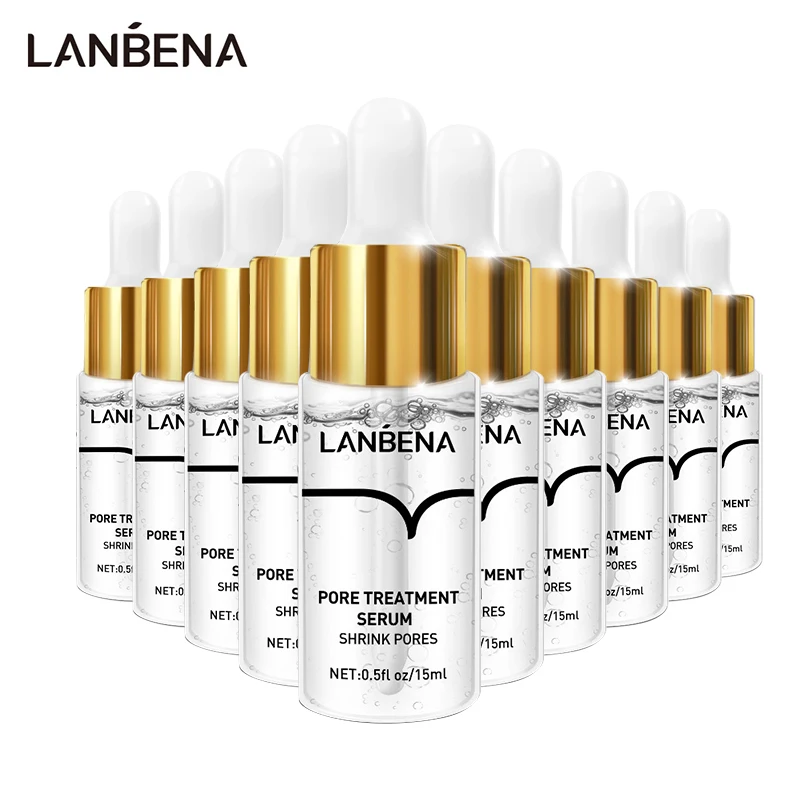 10PCS LANBENA Pore Treatment Serum Essence Shrink Pores Relieve Dryness Oil Control Repairing Smooth Skin Firming Moisturizing