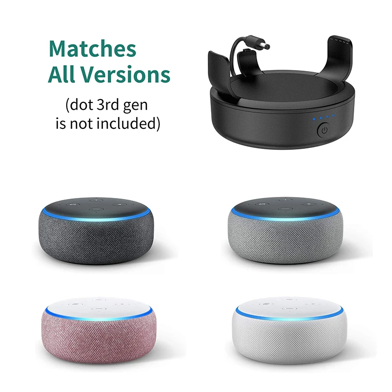 10000mAh قاعدة بطارية لأمازون صدى دوت 3 3rd الجنرال أليكسا حامل مكبر الصوت جبل شحن بنك الطاقة المحمولة