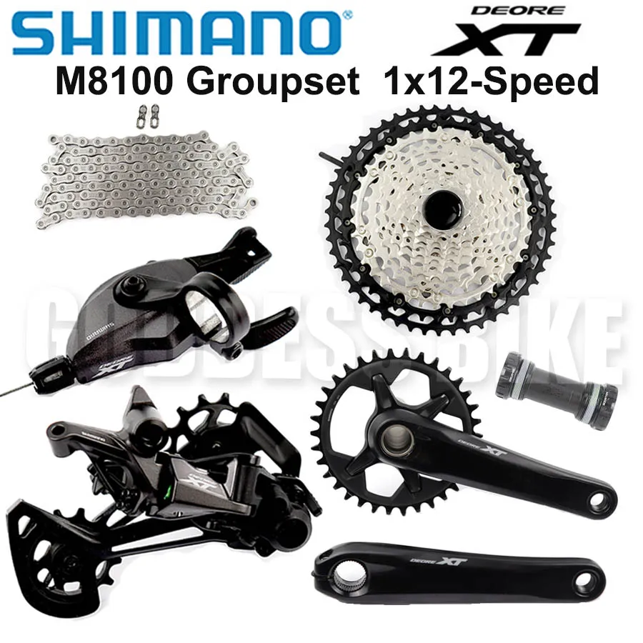 

SHIMANO DEORE XT M8100 12S Groupset 12-скоростной задний переключатель переключения передач кассетная цепь шатуны BB 12 В групповой набор для горного велосипеда