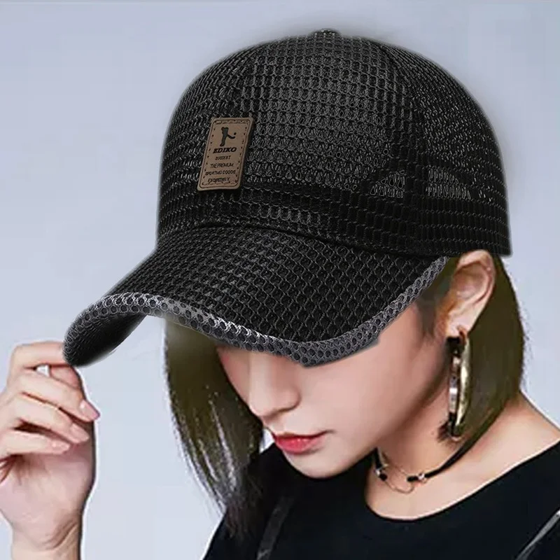 Gorra con visera de pesca para hombre y mujer, gorro deportivo de malla transpirable, al aire libre para tenis, ropa de calle con protección UV,