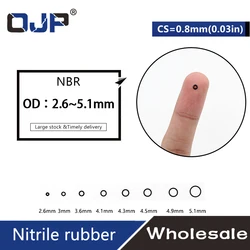 30PCS/lot Rubber Black NBR CS 0.8mm thickness OD2.6/3/3.6/4.1/4.3/4.5/4.9/5.1mm watch ORing Gasket waterproof Nitrile oring