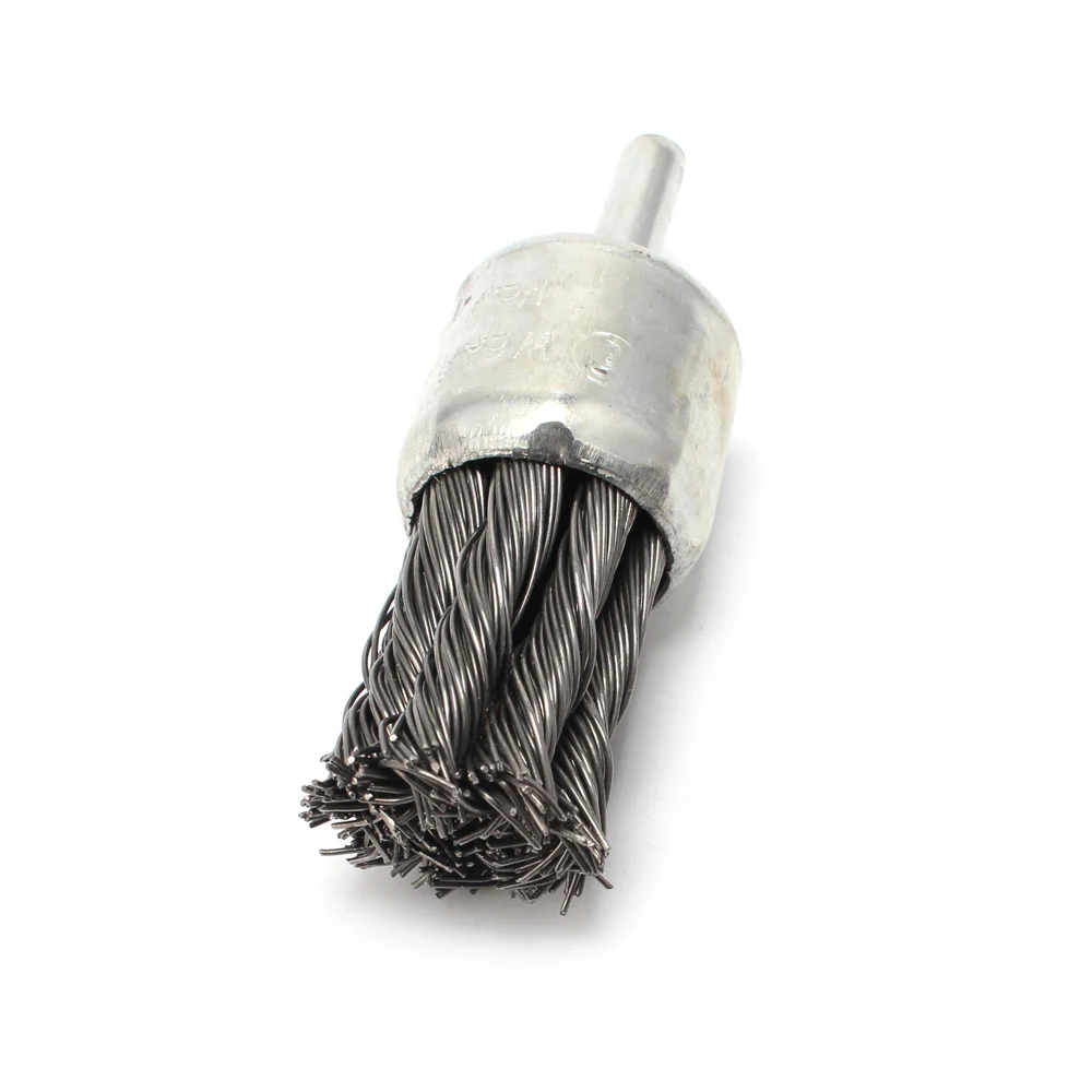 1PCS 1 ''25Mm Twist Knotลวดแปรงล้อ1/4'' Shankสำหรับสว่านโรตารี่เครื่องมือ