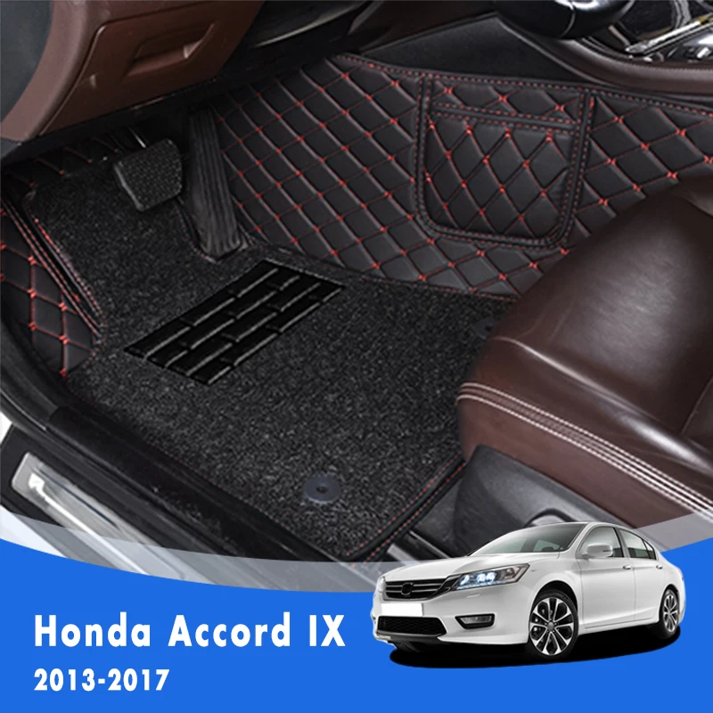 

Роскошные двухслойные автомобильные коврики с проволочной петлей для Honda Accord 2017 2016 2015 2014 2013, коврики, автомобильные аксессуары, коврики