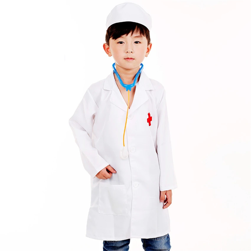 Costumes Cosplay d'halloween pour enfants, uniformes de chirurgie pour garçons et filles, fête de carnaval, ensemble de vêtements américains fantaisie, accessoires