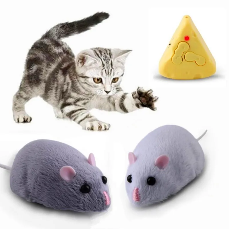 Funny Electronic Remote Control Mouse Pet Cat Toys Plush Emulation Rat for Dog Wireless RC Mice Interactive Cat Toy Pet Products