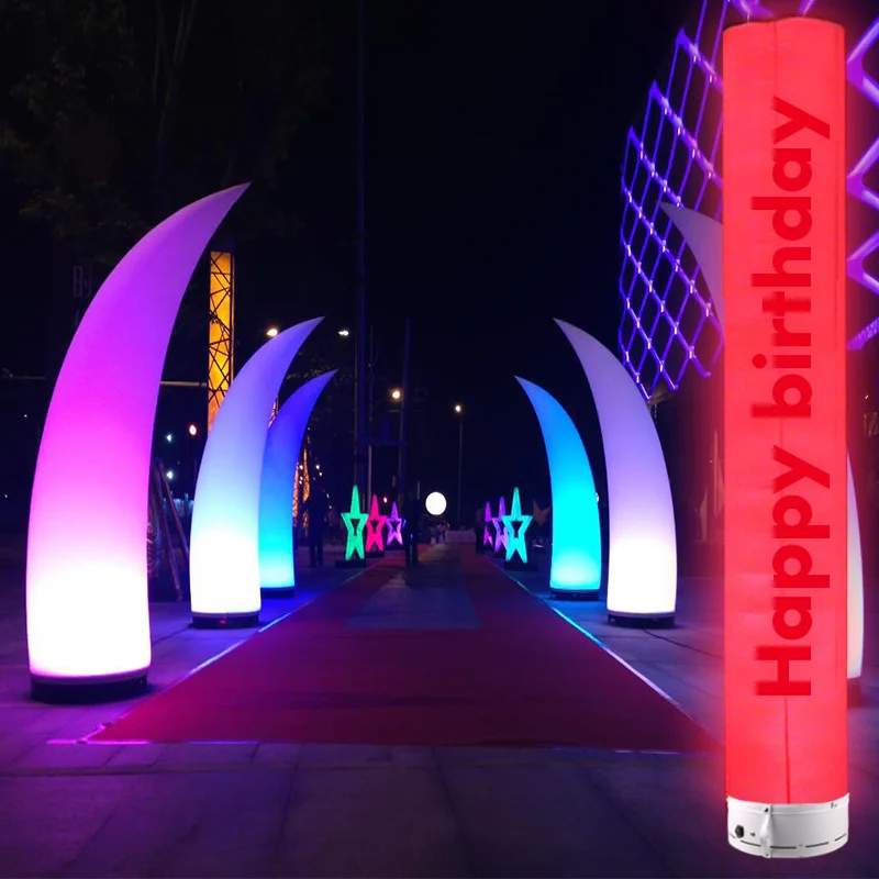 Party Club Decoration LED Inflatable Columnl Light Customized Size Waterproof Inflatable Pillar For Advertising