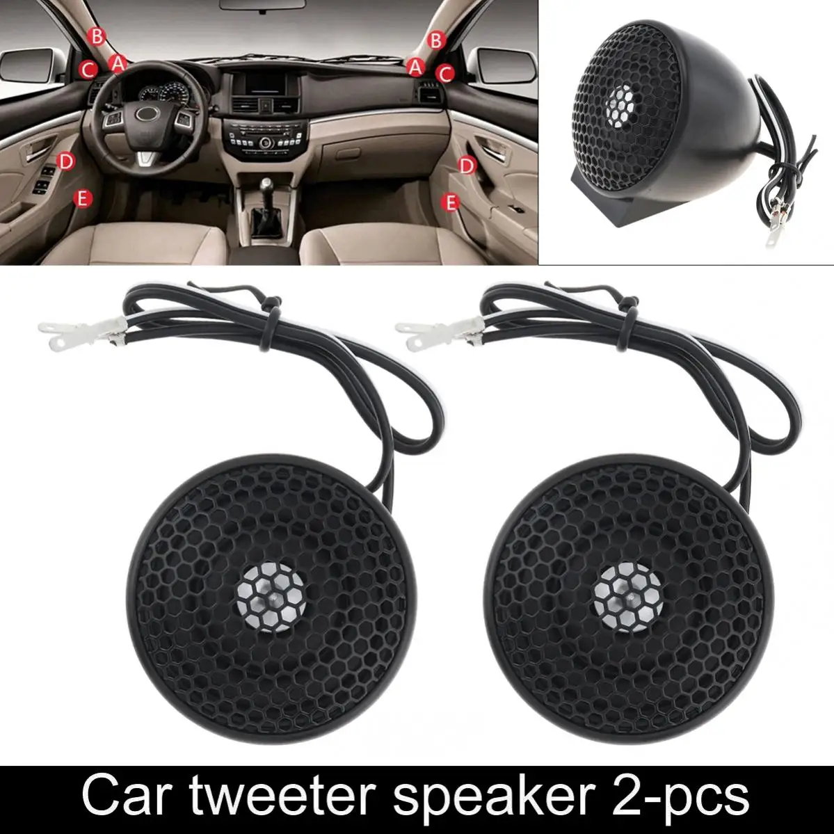 2pcs Car Tweeter Loudspeaker 150W 25mm Audio Silk Film for Car Modification High-Pitched Car Audio Modification Nondestructive