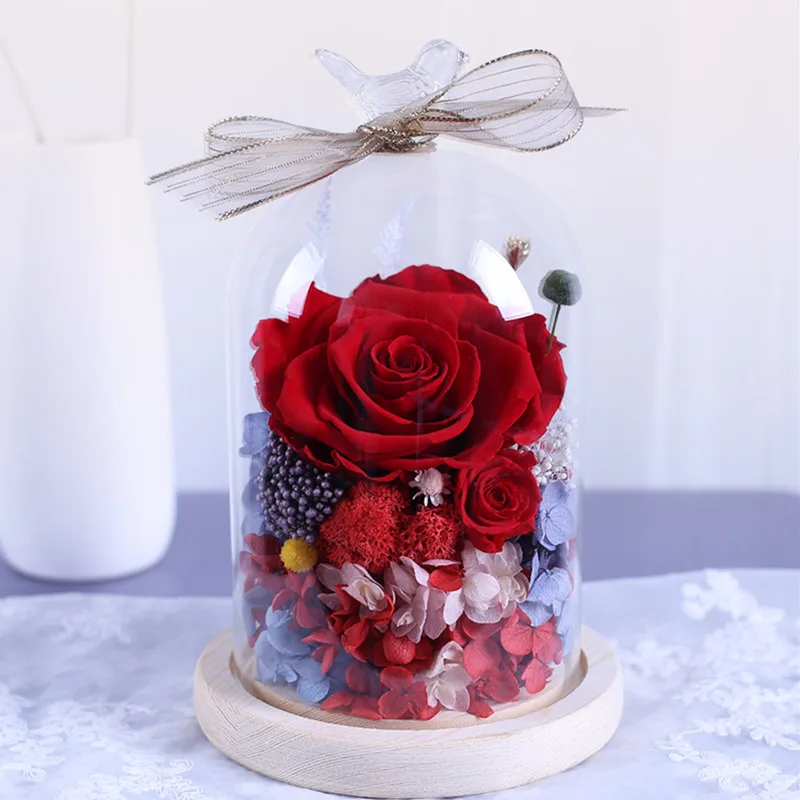 10*15 سنتيمتر متوسطة الحجم زجاج شفاف قبة زهرية ديكور المنزل سجل قاعدة غطاء صديق بها بنفسك صديق هدية الزفاف الديكور #6