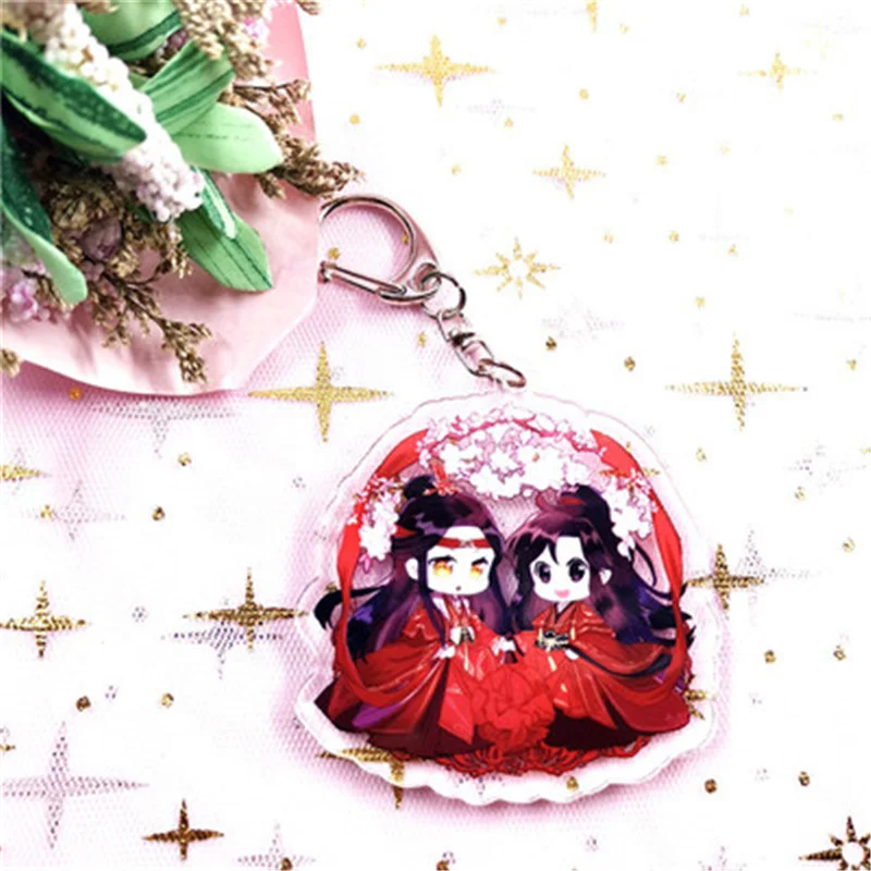 New Anime bad villain self rescue system Keychain Shen Qingqiu Luo Binghe acrylic Keychain cute cartoon fun novelty Accessories