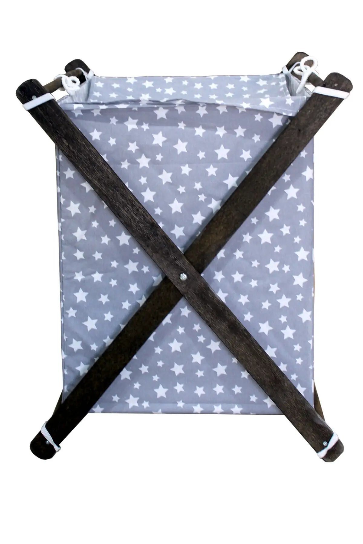 Cesto de roupa de madeira com 2 compartimentos, cesto sujo