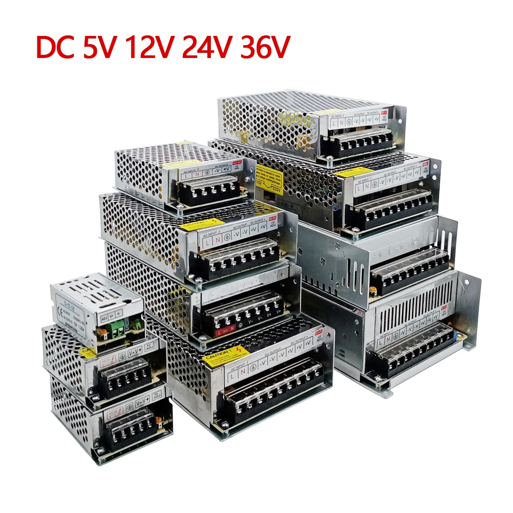 AC DC 5 12 24 V Volt Power Supply 5V 12V 24V 1A 2A 3A 5A 6A 8A 10A - 50A 3V 9V 15V 36V 48V Power Supply Transformer 220V TO 12V