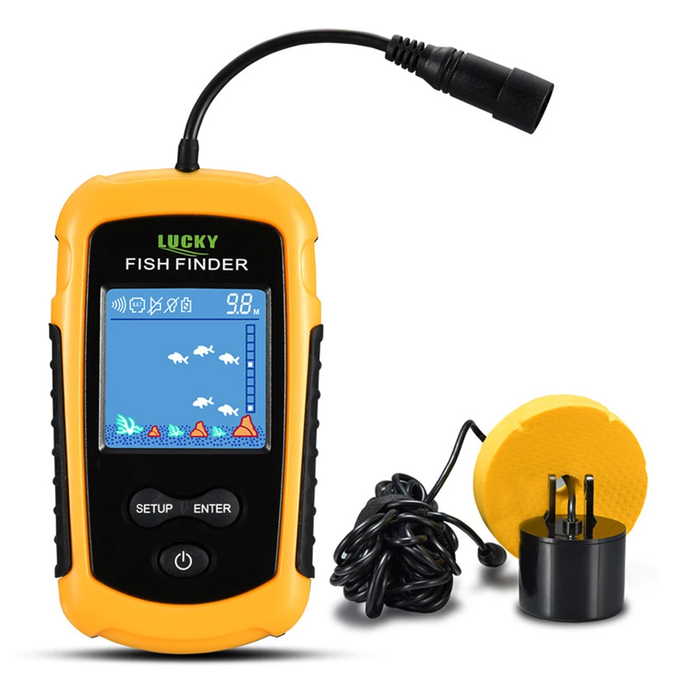 

LUKY FFC1108-1 Fish Finder LCD Screen Portable Wired Fish Finder 100M Depth Range Sonar Echo Sounders Fishfinder Fishing Tackle