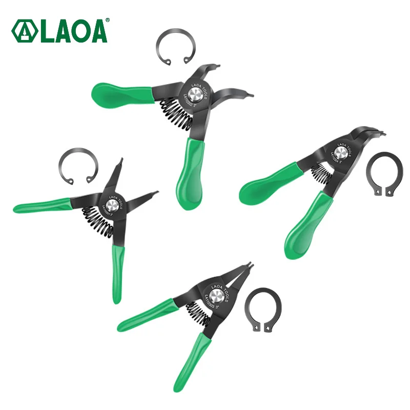 LAOA Mini Circlip pliers 3 inch Right Angled Beak Portable Multifunctional Snap Ring Circlip Pliers Set