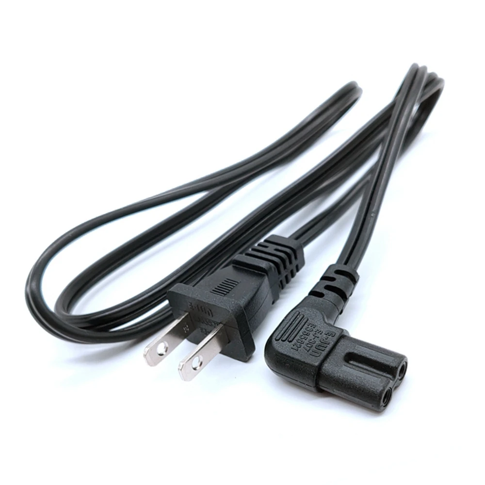 USA 2pin Male to 90 Degree Right Angled IEC 320 IEC320 C7 Power Supply Cord cable 1M 100cm 3ft