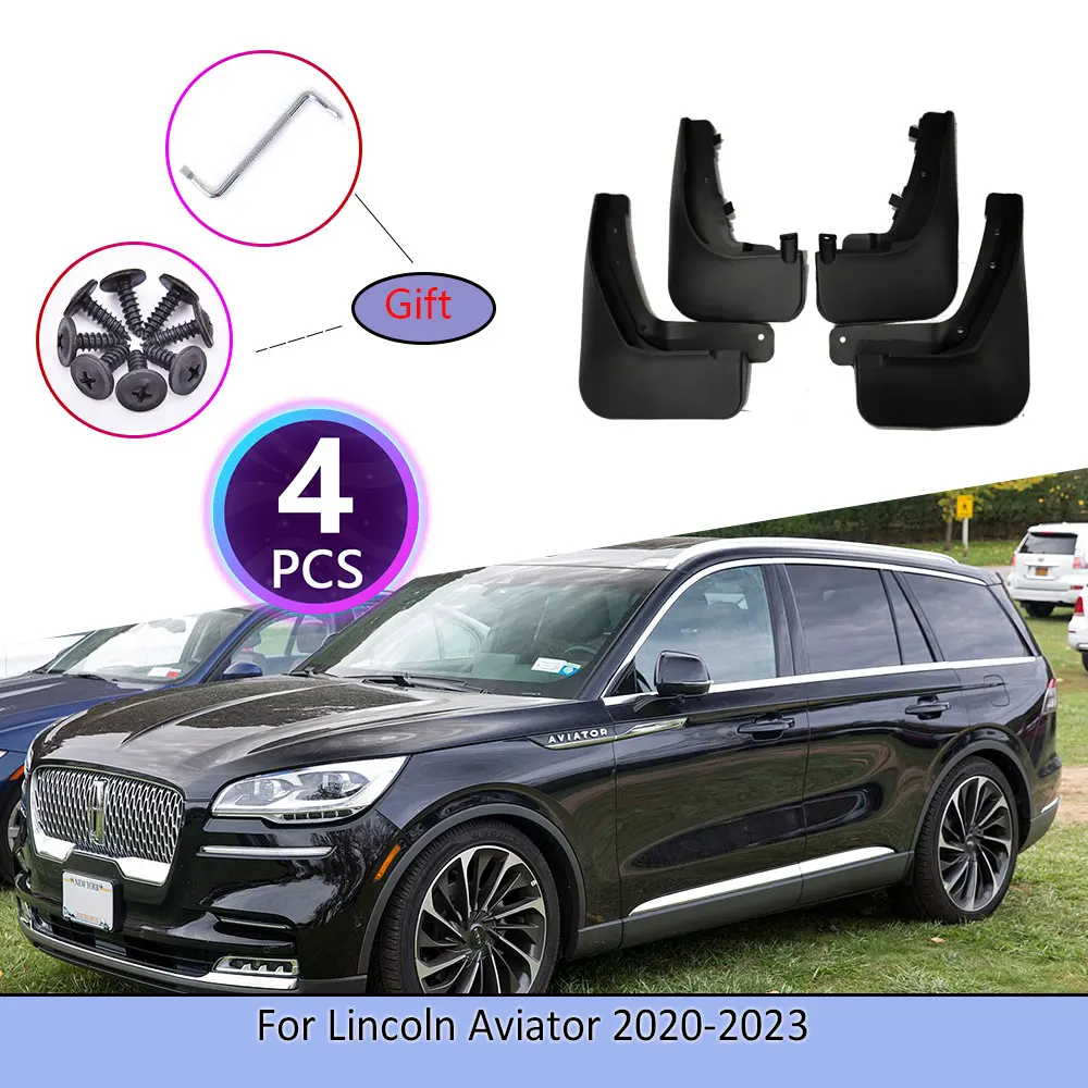 

4PCS Car Mudguards For Lincoln Aviator 2020~2023 Screw Cladding Splash Plastic Flaps Mudflap Wheel Flap Accessories 2021 2022