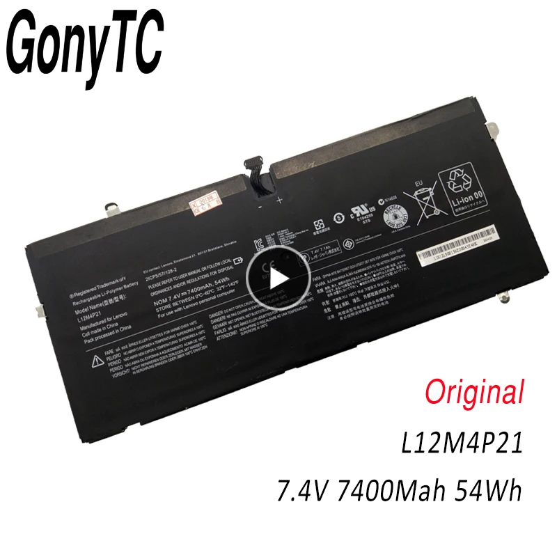 54Wh 7400mAh 7.4V Genuine L12M4P21 L13S4P21 Battery For Lenovo Yoga 2 Pro 13