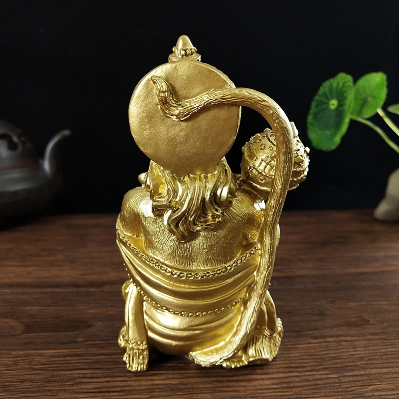 Golden Hanuman Statue Sculpture Big Resin Ornaments Hindu Monkey God Buddha Statues Figurine Home Decoration Lucky Gifts