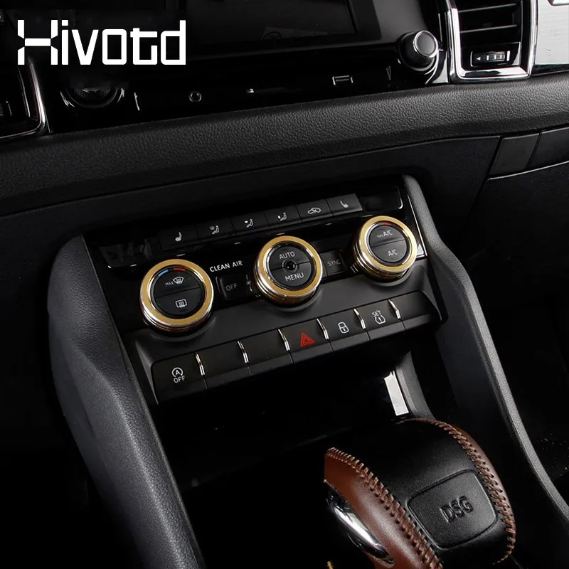 Hivotd For Skoda Karoq 2023 2024 Accessories Car Heat Control Knob Cover Air Conditioning Button Switch For Auto Accessories