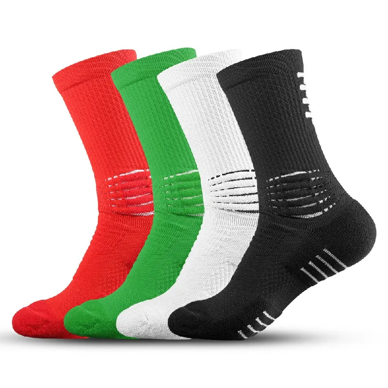 Baasploa-Chaussettes de sport professionnelles pour homme, respirantes, coordonnantes, avec fonction de compression, blanches, pour cyclisme,