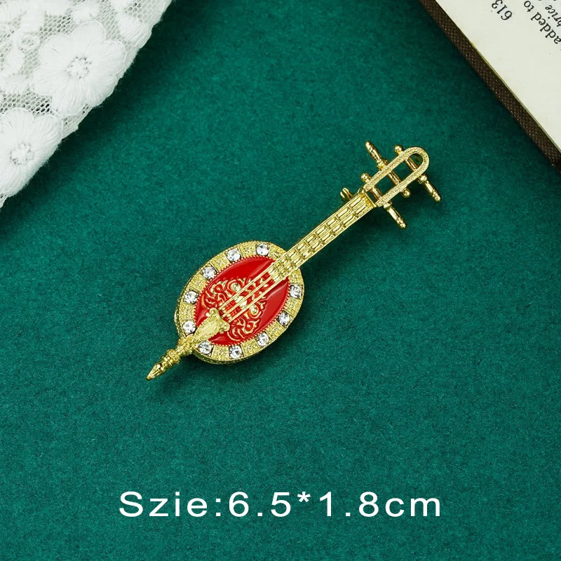 Vintage Palace Plant Flower Baroque Brooch Red Enamel Pearl Brooch Pin Woman Girl Party Accessories