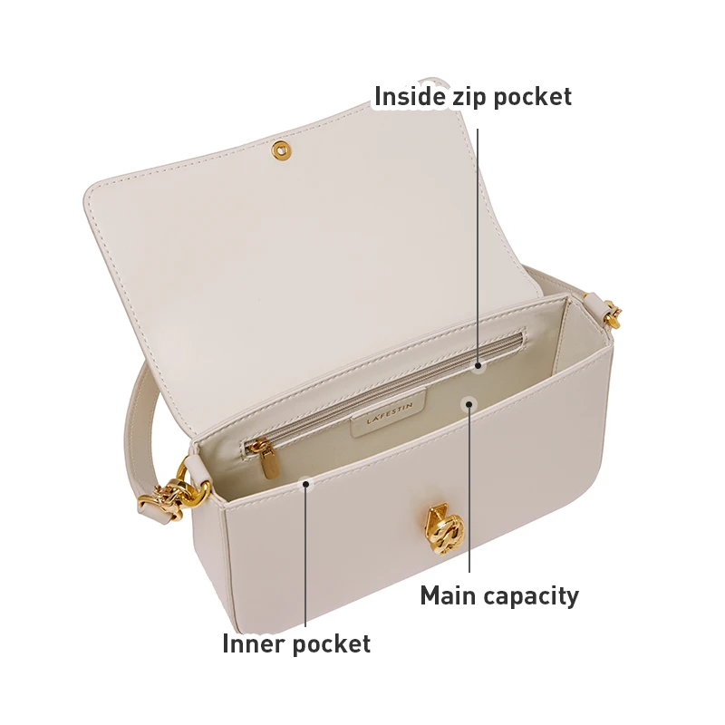 LA FESTIN-Bolso de hombro para mujer, bandolera de diseñador de lujo con cadena cuadrada, novedad de otoño e invierno, 2023