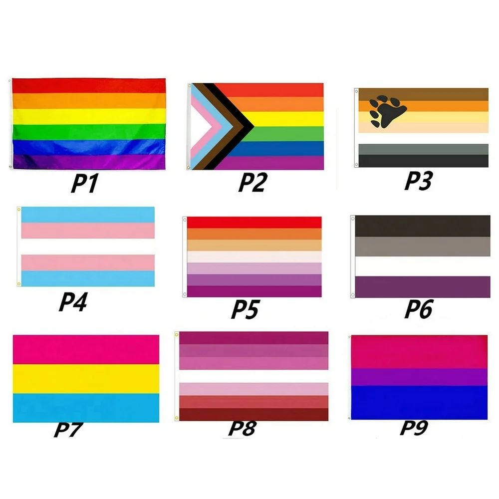 Colorful Rainbow Flag 90x150cm 100D Polyester lgbt flag Gay Pride Peace Flags Homosexual Philadelphia Philly Lesbian Flag