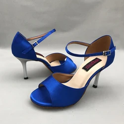 Zapatos de baile latino para mujer, calzado de Salsa de tacón alto y tacón bajo, cómodos, MS6205SPS, 8,5 cm, envío directo